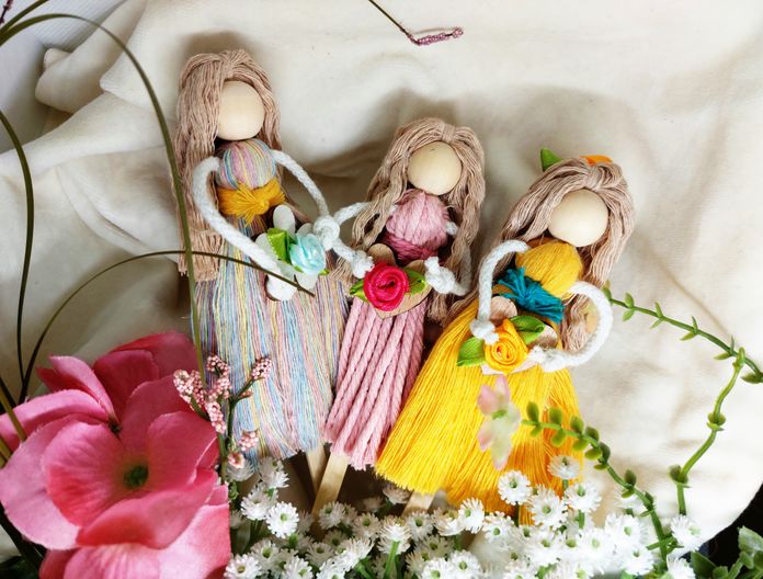 Makramé panenka Florinka - zápich