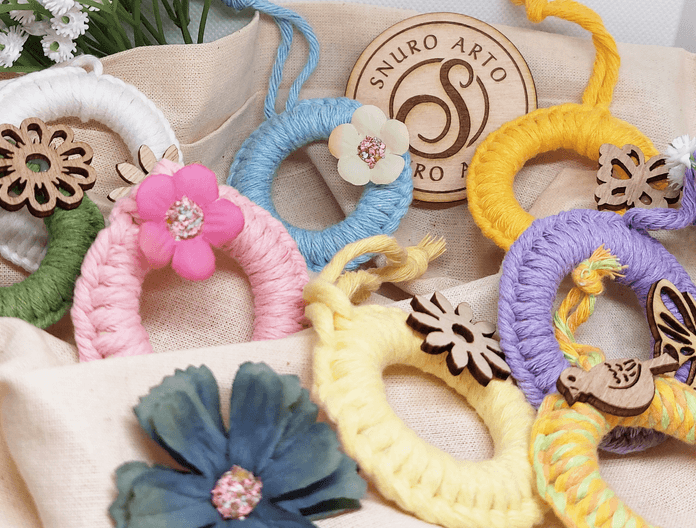 Makramé závěsný kroužek